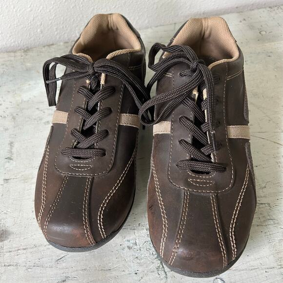 Vintage Urban pipeline faux leather lace up Y2K Vegan casual sneaker brown 8 - Picture 4 of 14
